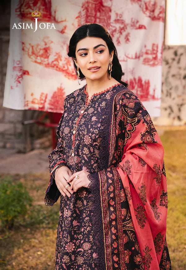 AJUBJ-18 Printed Lawn 3 Pcs