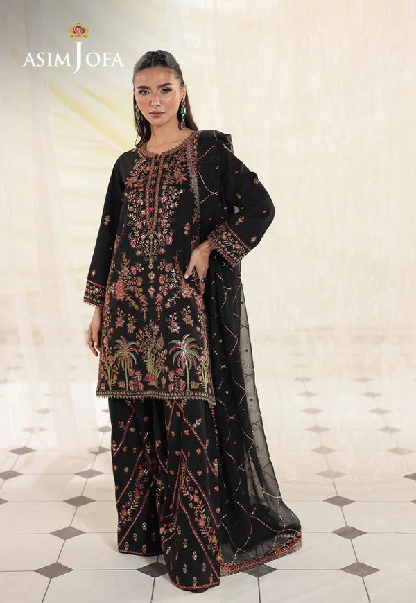 AJUEV-14 EMBROIDERED SILK UNSTITCHED 3 PCS