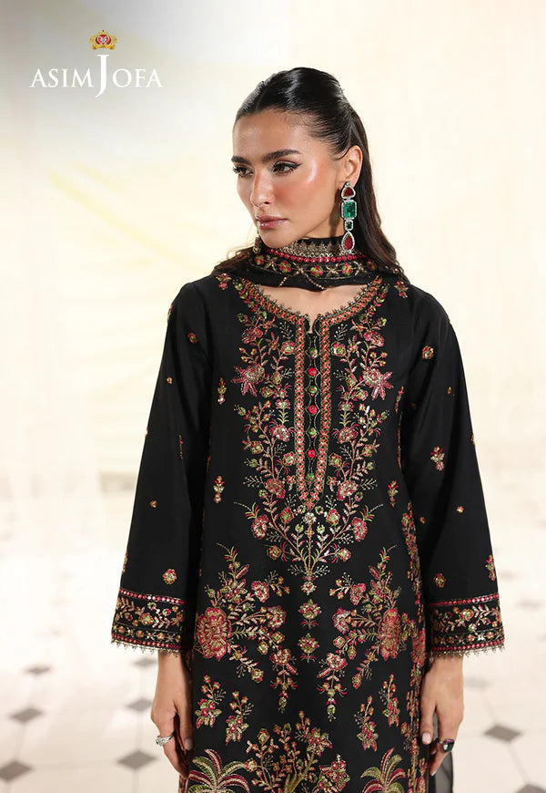 AJUEV-14 EMBROIDERED SILK UNSTITCHED 3 PCS