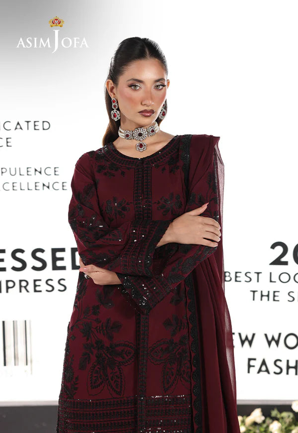 AJUEV-05 EMBROIDERED SILK UNSTITCHED 3 PCS