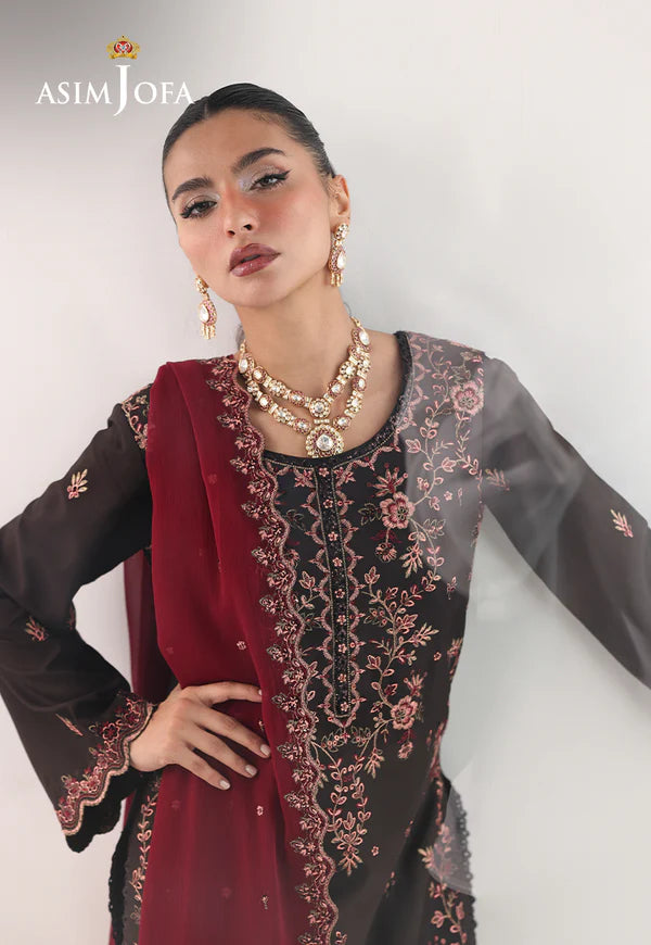 AJUEV-01 EMBROIDERED SILK UNSTITCHED 3 PCS