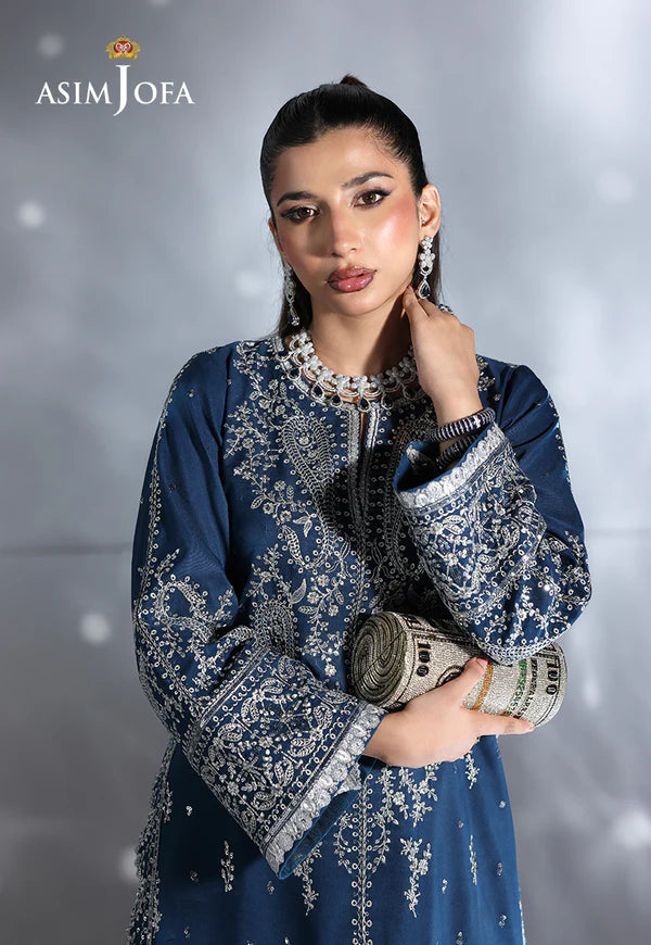 AJUEV-06 EMBROIDERED SILK UNSTITCHED 2 PCS