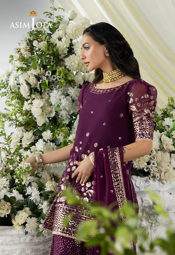 AJIZL-02 EMBROIDERED CHIFFON UNSTITCHED 3 PCS