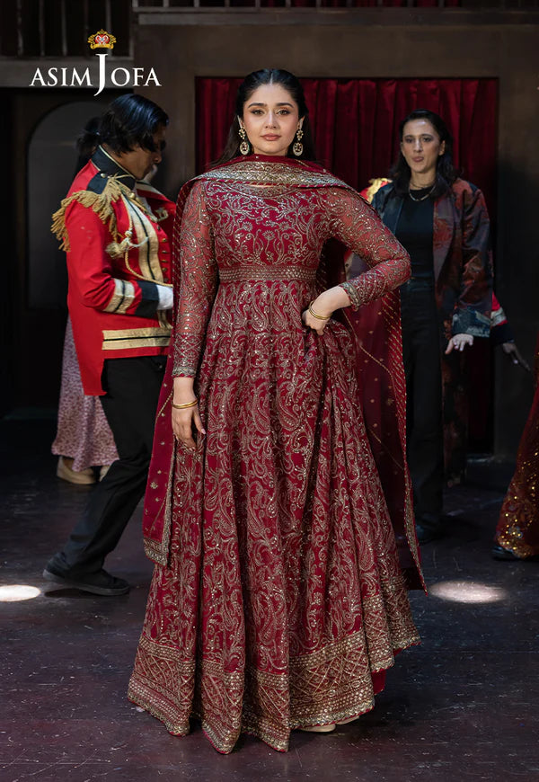 AJFO-13 EMBROIDERED CHIFFON UNSTITCHED 3 PCS