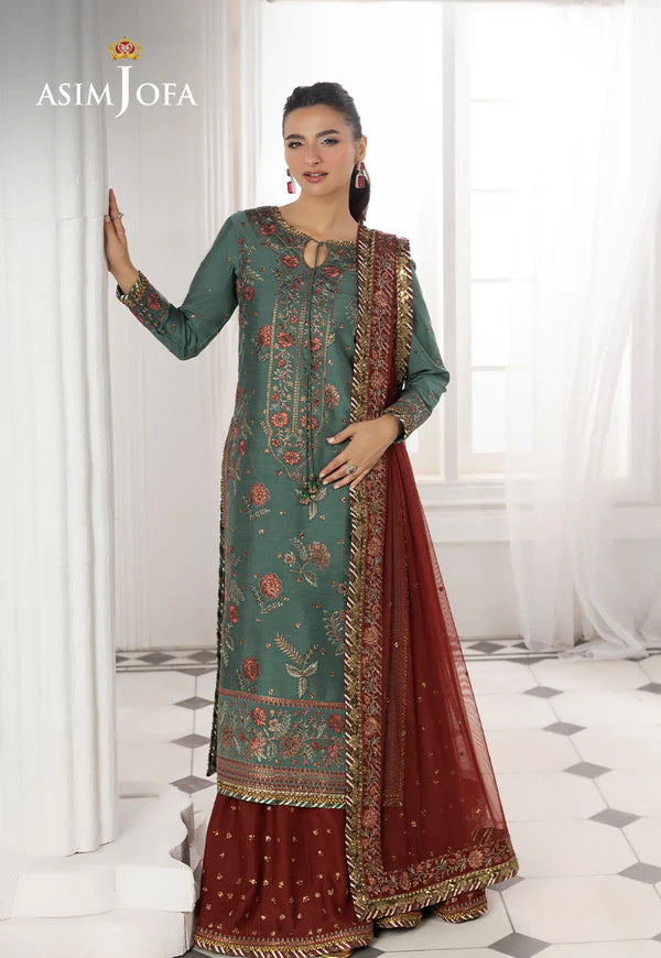 AJIZL-07 EMBROIDERED COTTON SILK UNSTITCHED 3 PCS