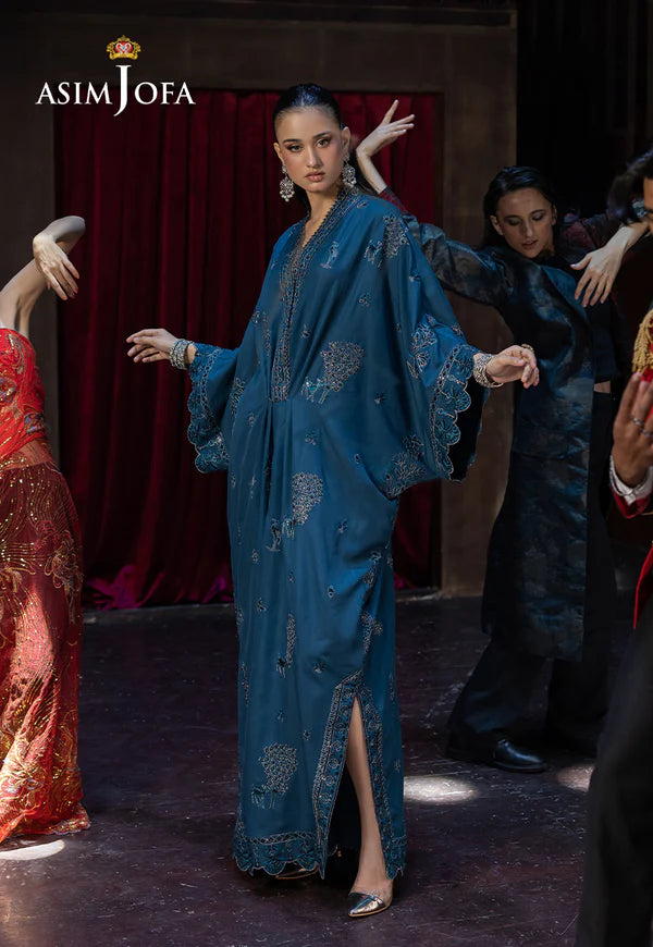 AJFO-01 EMBROIDERED BOSKI SILK UNSTITCHED 1 PC