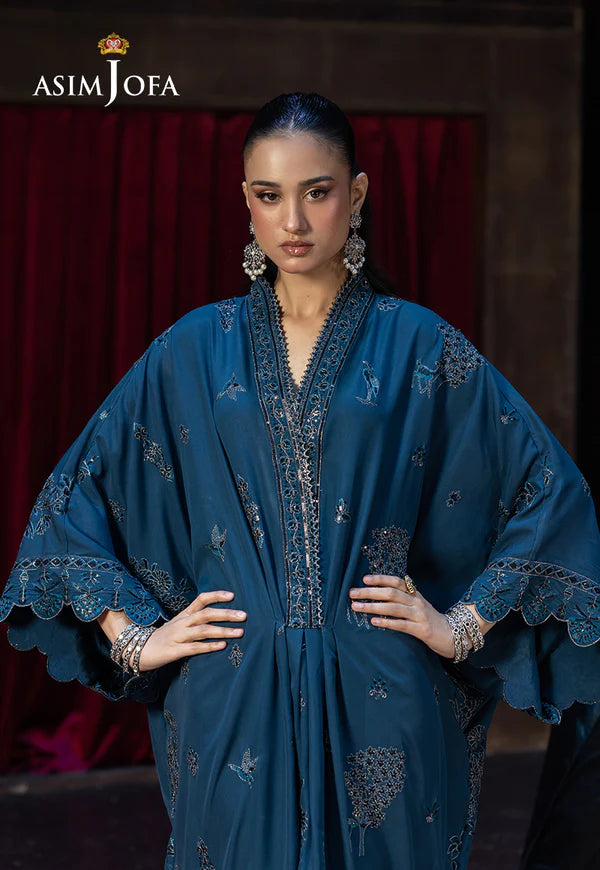 AJFO-01 EMBROIDERED BOSKI SILK UNSTITCHED 1 PC