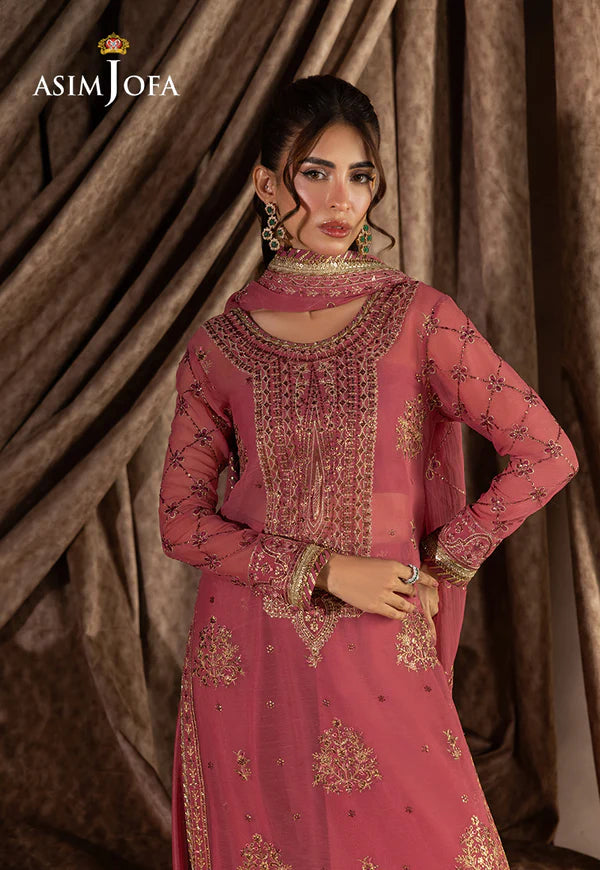 AJIZL-14 EMBROIDERED CHIFFON UNSTITCHED 3 PCS