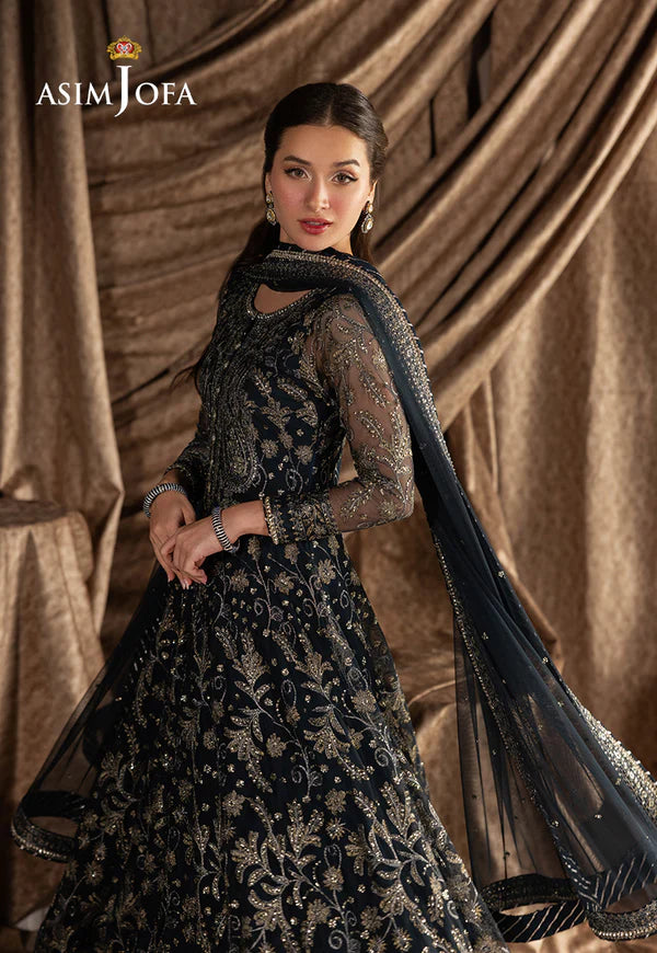 AJIZL-09 EMBROIDERED NET UNSTITCHED 3 PCS