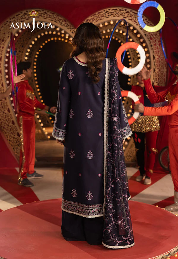 AJFO-04 EMBROIDERED SILK UNSTITCHED 3 PCS