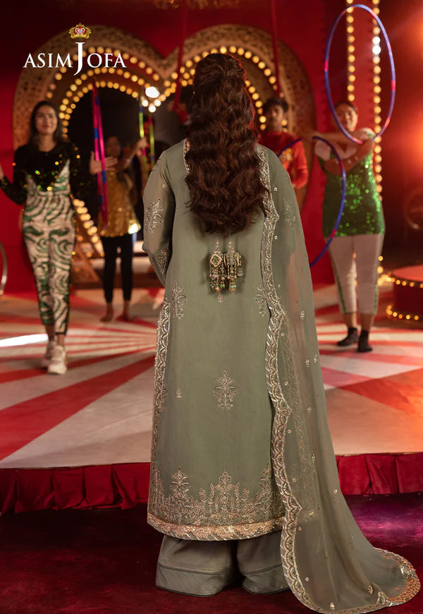 AJFO-03 EMBROIDERED PAPER COTTON UNSTITCHED 3 PCS