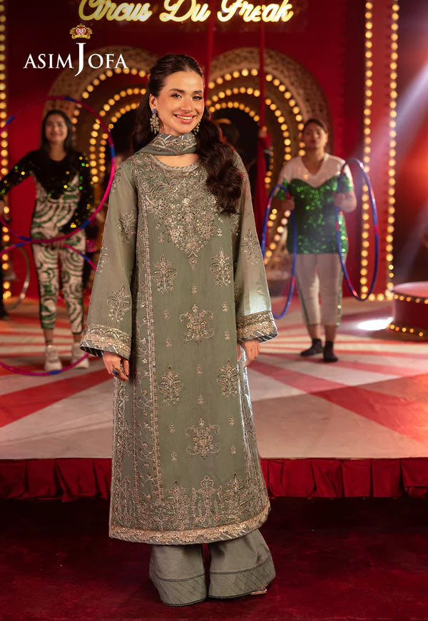 AJFO-03 EMBROIDERED PAPER COTTON UNSTITCHED 3 PCS