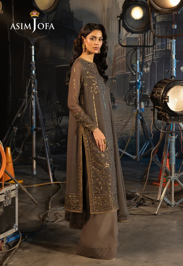 AJFO-09 EMBROIDERED CHIFFON UNSTITCHED 3 PCS