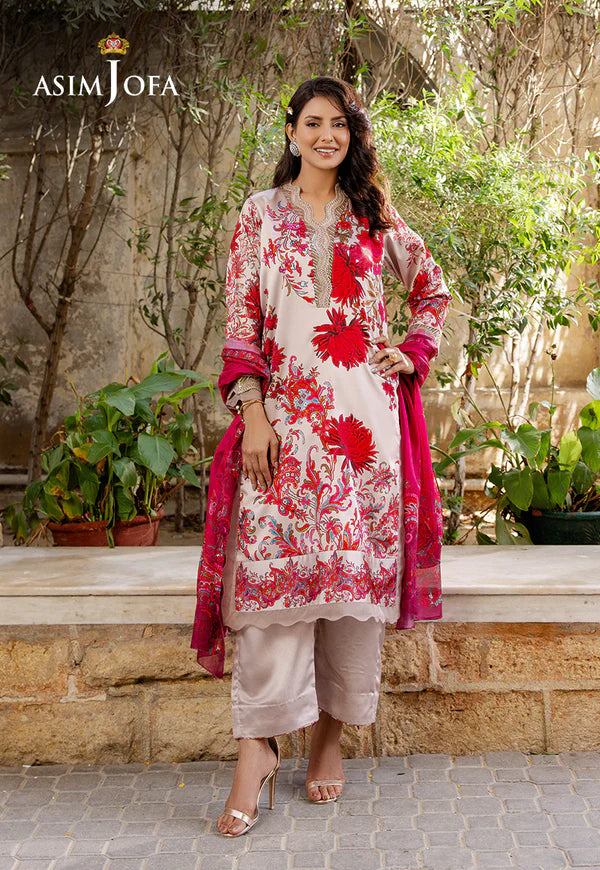 AJPB-201 PRINTED CHARMEUSE SILK STITCHED 3PCS