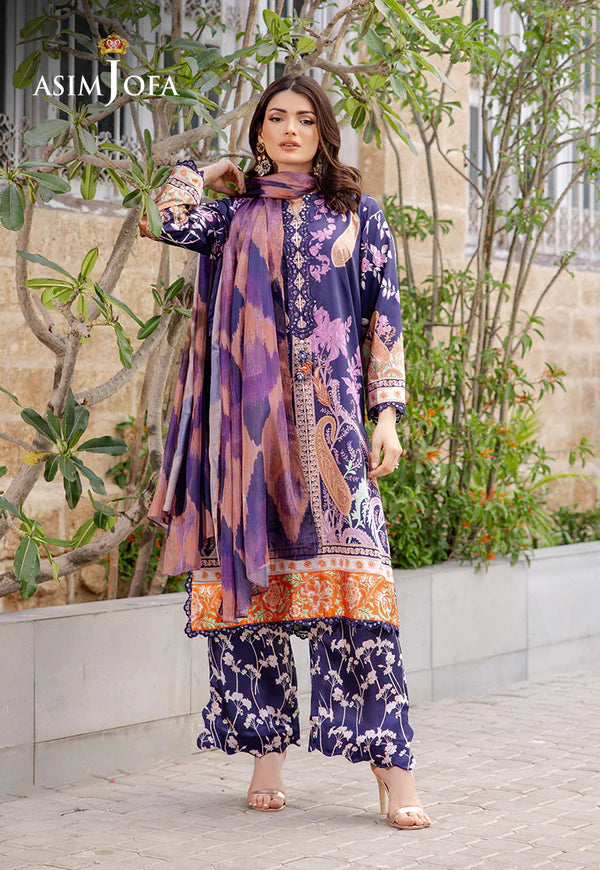 AJPB-199 PRINTED CHARMEUSE SILK STITCHED 3PCS