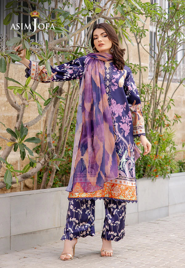 AJPB-199 PRINTED CHARMEUSE SILK STITCHED 3PCS
