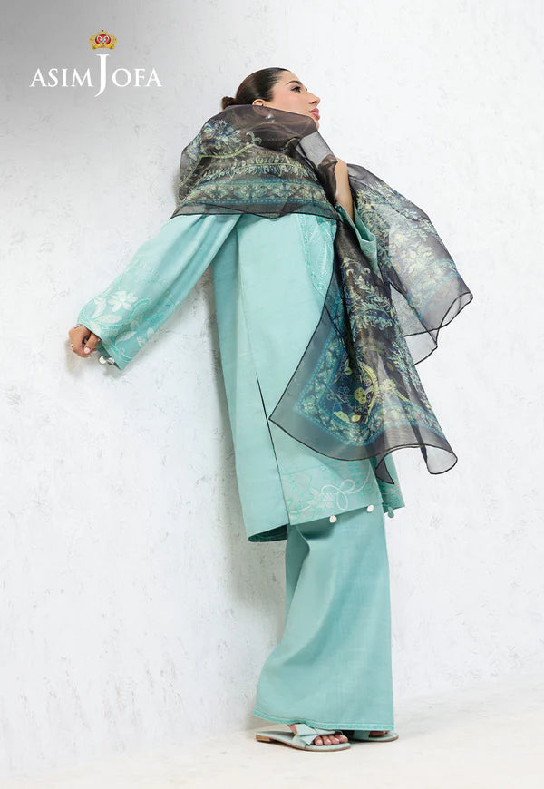 AJPB-237 EMBROIDERED RAW SILK STITCHED 3PCS