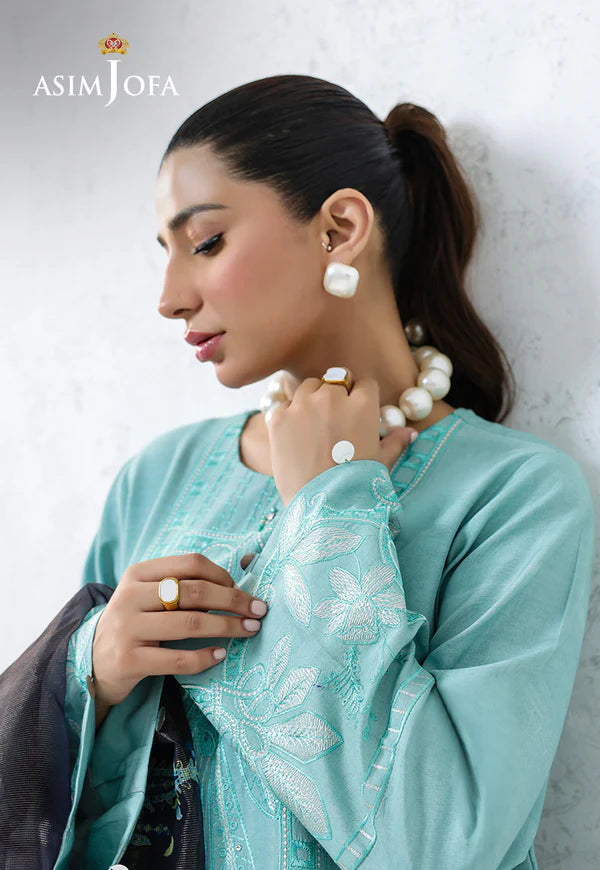 AJPB-237 EMBROIDERED RAW SILK STITCHED 3PCS