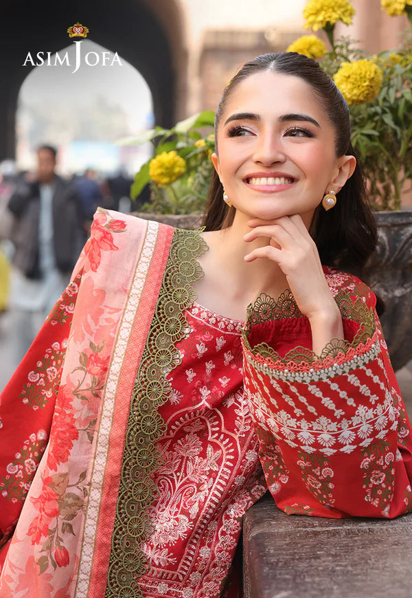 AJUBF-26 PRINTED EMBROIDERED LAWN 2 PCS