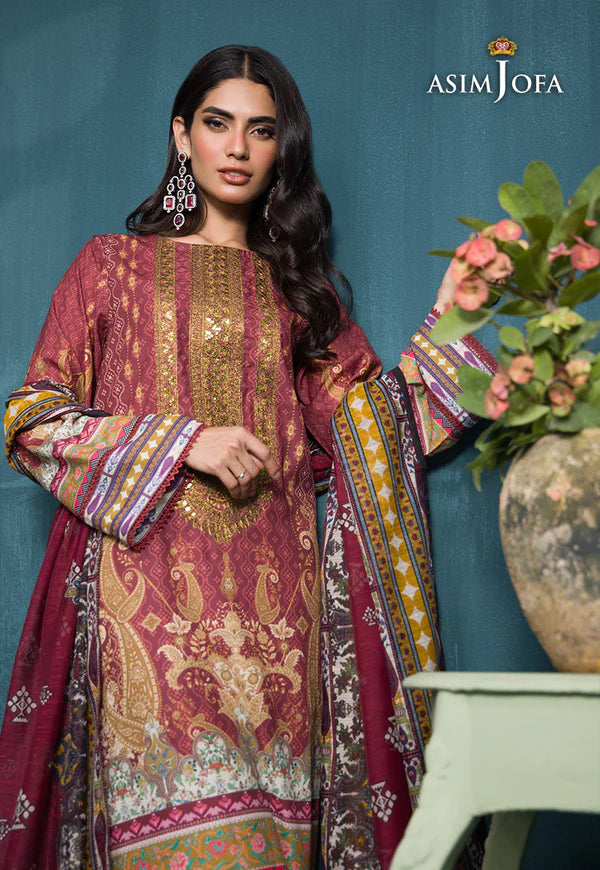 AJGR-19 EMBROIDERED SWISS LAWN 3 PCS