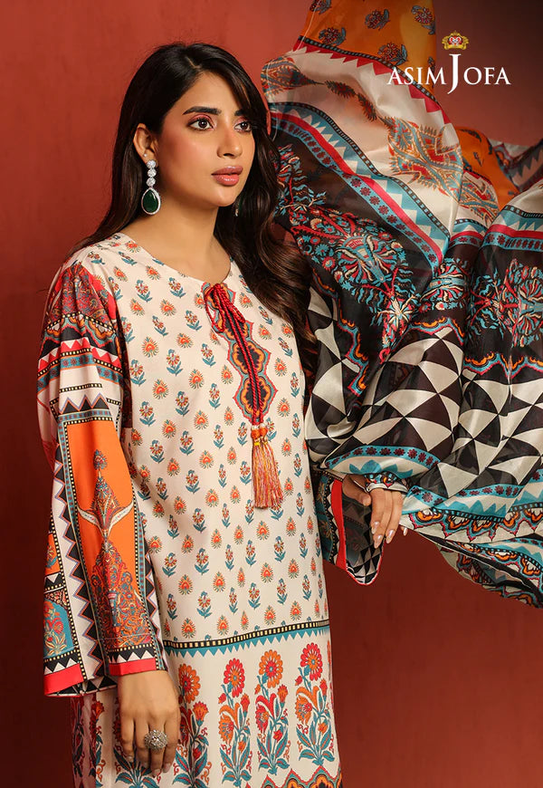 AJTM-08 - 2 PCS PRINTED GEORGETTE SILK 2 PCS