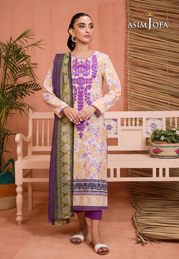 AJGR-09 EMBROIDERED COTTON SILK 2 PCS