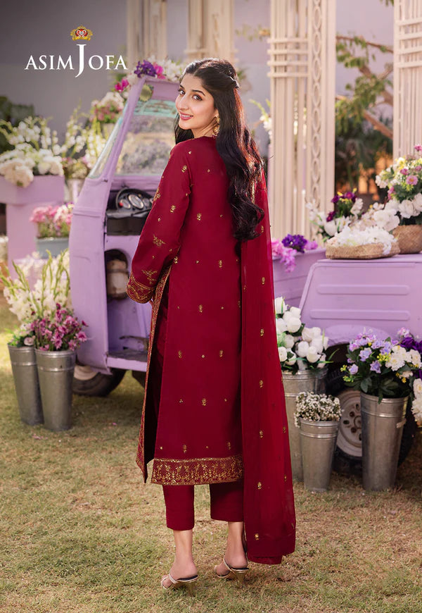 AJCFB-28 EMBROIDERED STITCHED 3 PCS