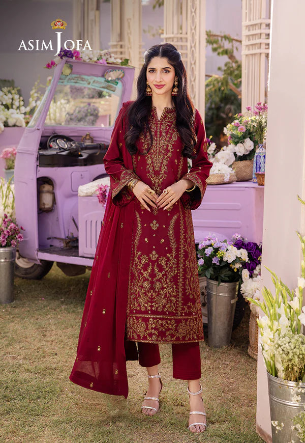 AJCFB-28 EMBROIDERED STITCHED 3 PCS