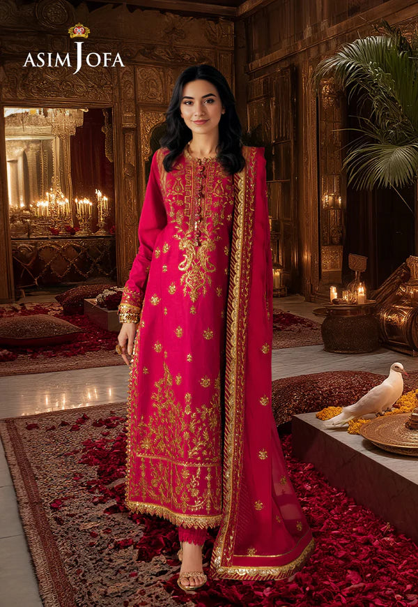 AJHE-08 EMBROIDERED JUMBO SILK 3 PCS