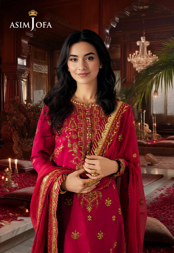 AJHE-08 EMBROIDERED JUMBO SILK 3 PCS