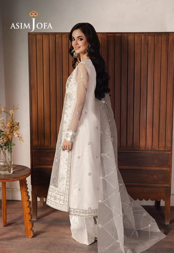 AJHEB-03 EMBROIDERED ORGANZA STITCHED 3 PCS