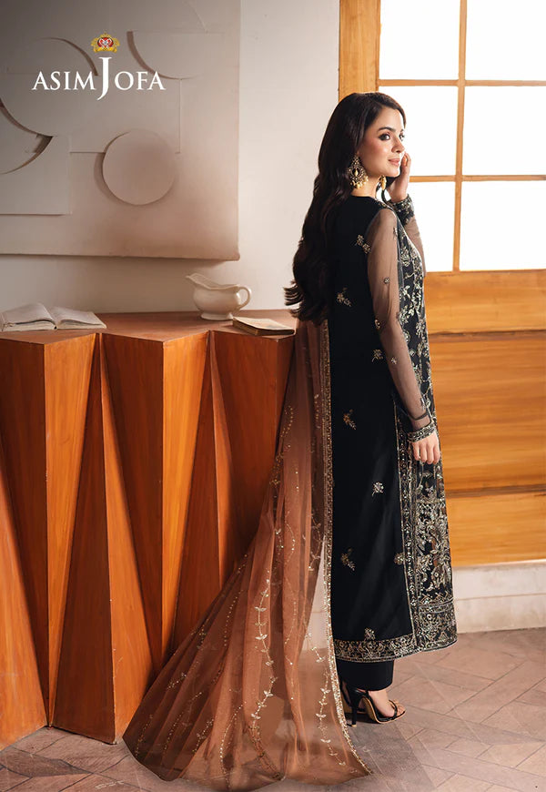 AJHEB-05 EMBROIDERED NET STITCHED 3 PCS