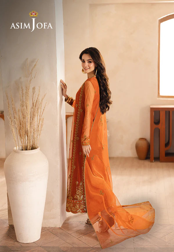 AJHEB-09 EMBROIDERED NET STITCHED 3 PCS