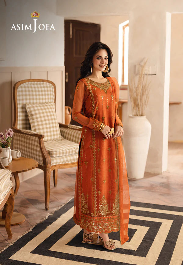 AJHEB-09 EMBROIDERED NET STITCHED 3 PCS